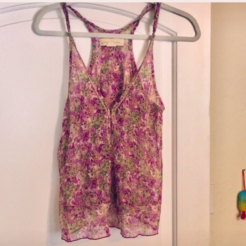 Staring at Stars Floral Chiffon Tank Knotted Strap